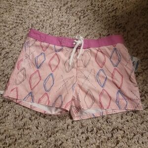 Discovery Pink and White Swim Shorts